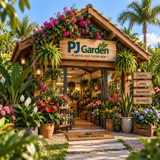 Loja de plantas e produtos para jardim da PJ Garden em Bertioga